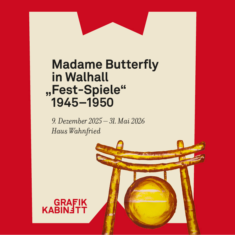 Plakat zur Ausstellung Madame Butterfly in Walhall "Fest-Spiele" 1945-1950