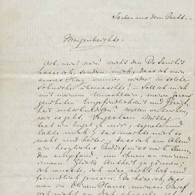 Sog. „Morgenbeichte“ – handschriftlicher Liebesbrief Richard Wagners an Mathild Wesendonck © Nationalarchiv der Richard-Wagner-Stiftung, Bayreuth