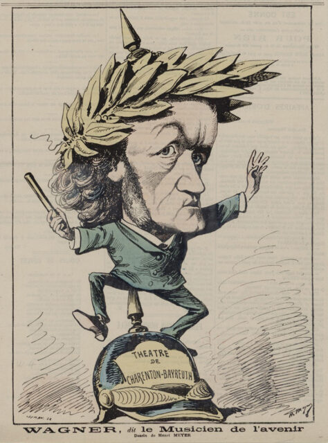 Die Wagner-Karikatur von Henri Meyer, August 1876.