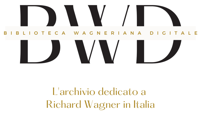 der Schriftzug: Biblioteca Wagneriana Digitale sowie L'archivo dedicato a Richard Wagner in Italia